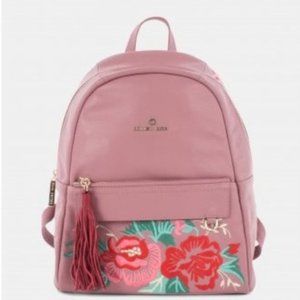 Celine Dion Harmonic Embroidered Backpack Leather Designer Bag